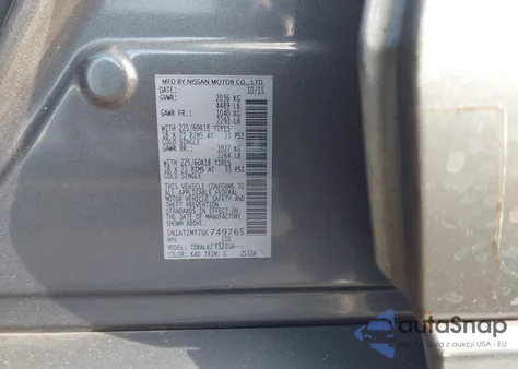 2016 Nissan Rogue Sl z USA, uszkodzony, nr VIN 5N1AT2MT7GC749765